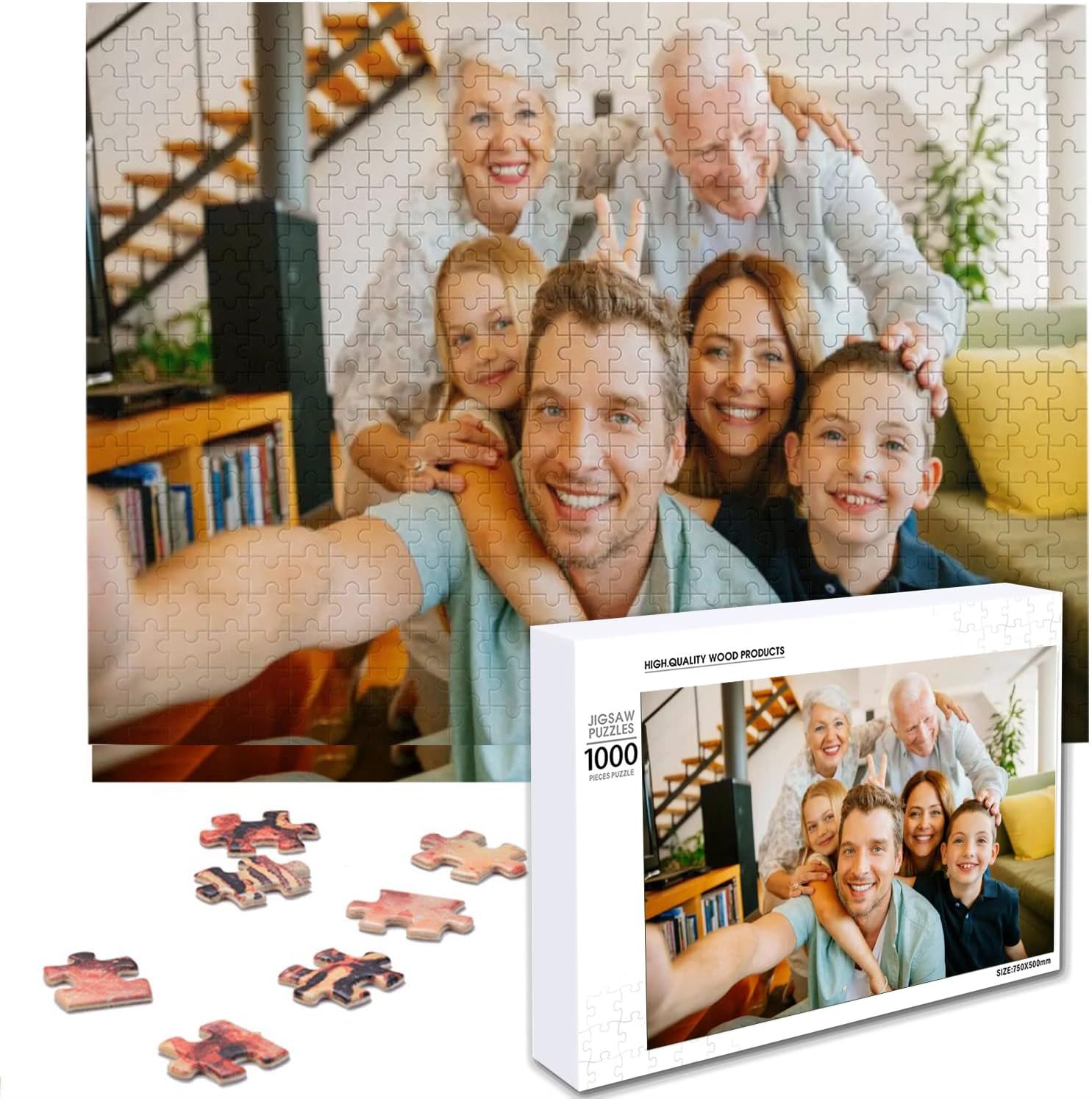 Custom Puzzles from Photos 1000 Pieces,ATOOZ Personalized Puzzle Custom Wooden Puzzle for Mom Women Mother's Day,Birthday,Wedding Gifts