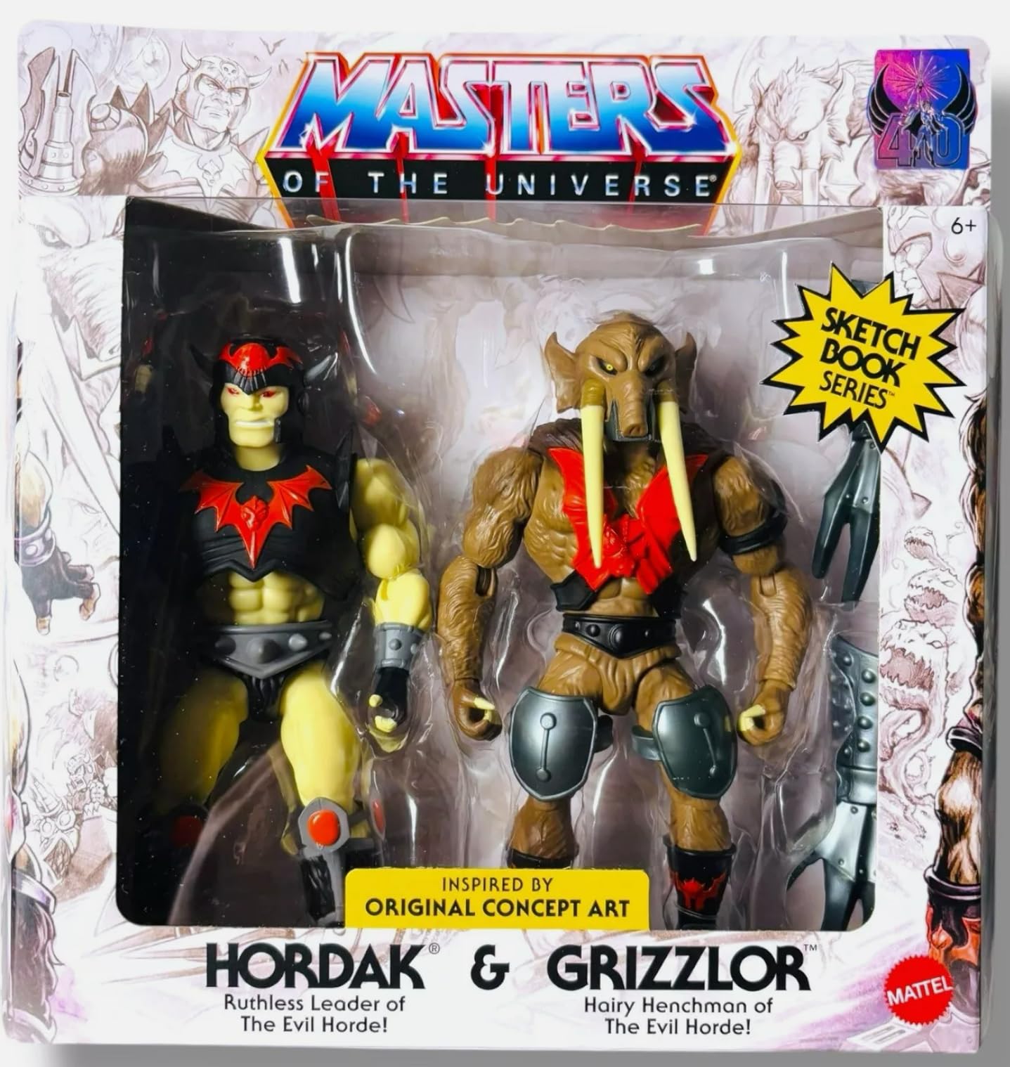 Masters of the Universe フィギュアセット Masters of The Universe Sketch Book Series Hordak & Grizzlor