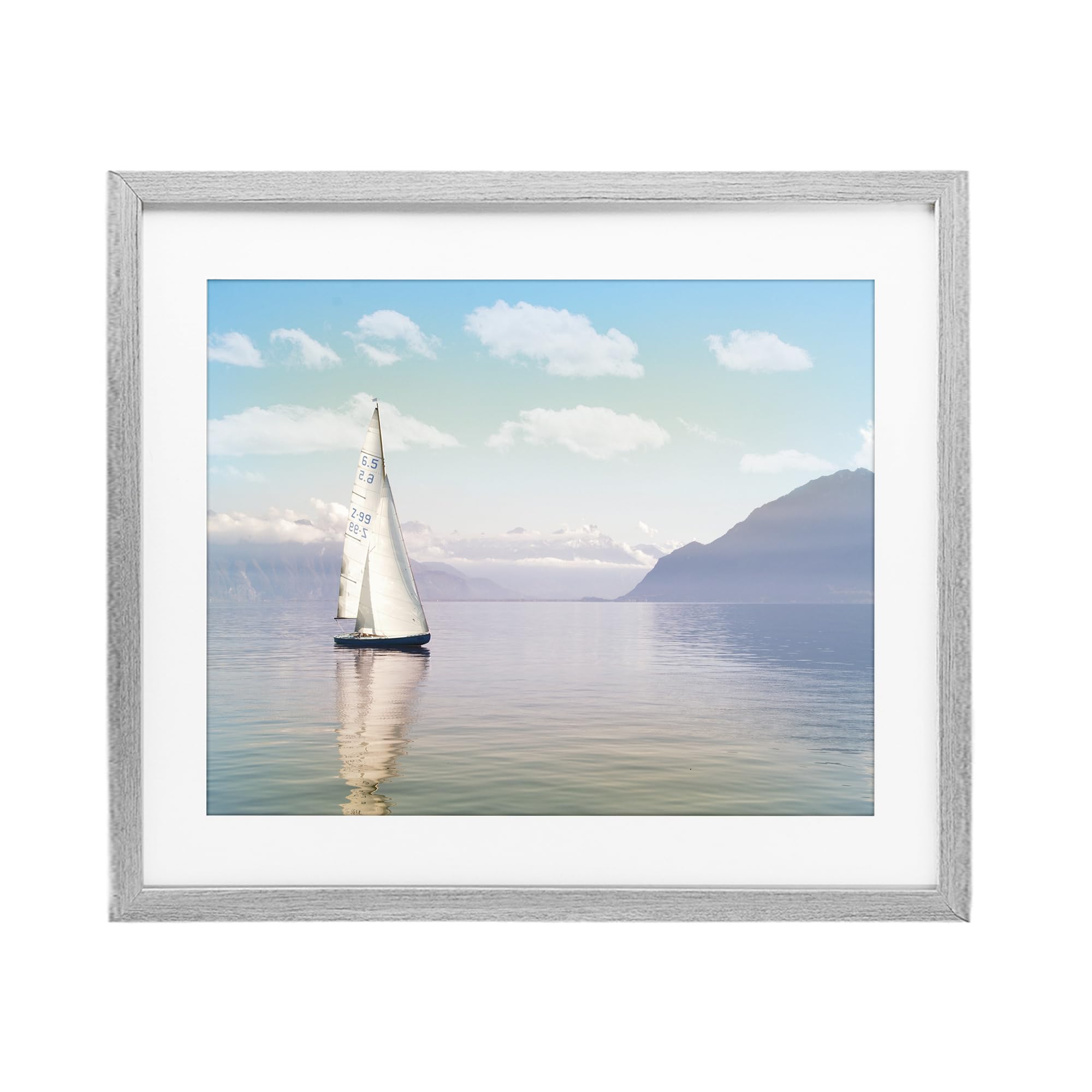 Ocean Sails Serene Nautical, 17 x 21 Inch Framed Print Under Glass
