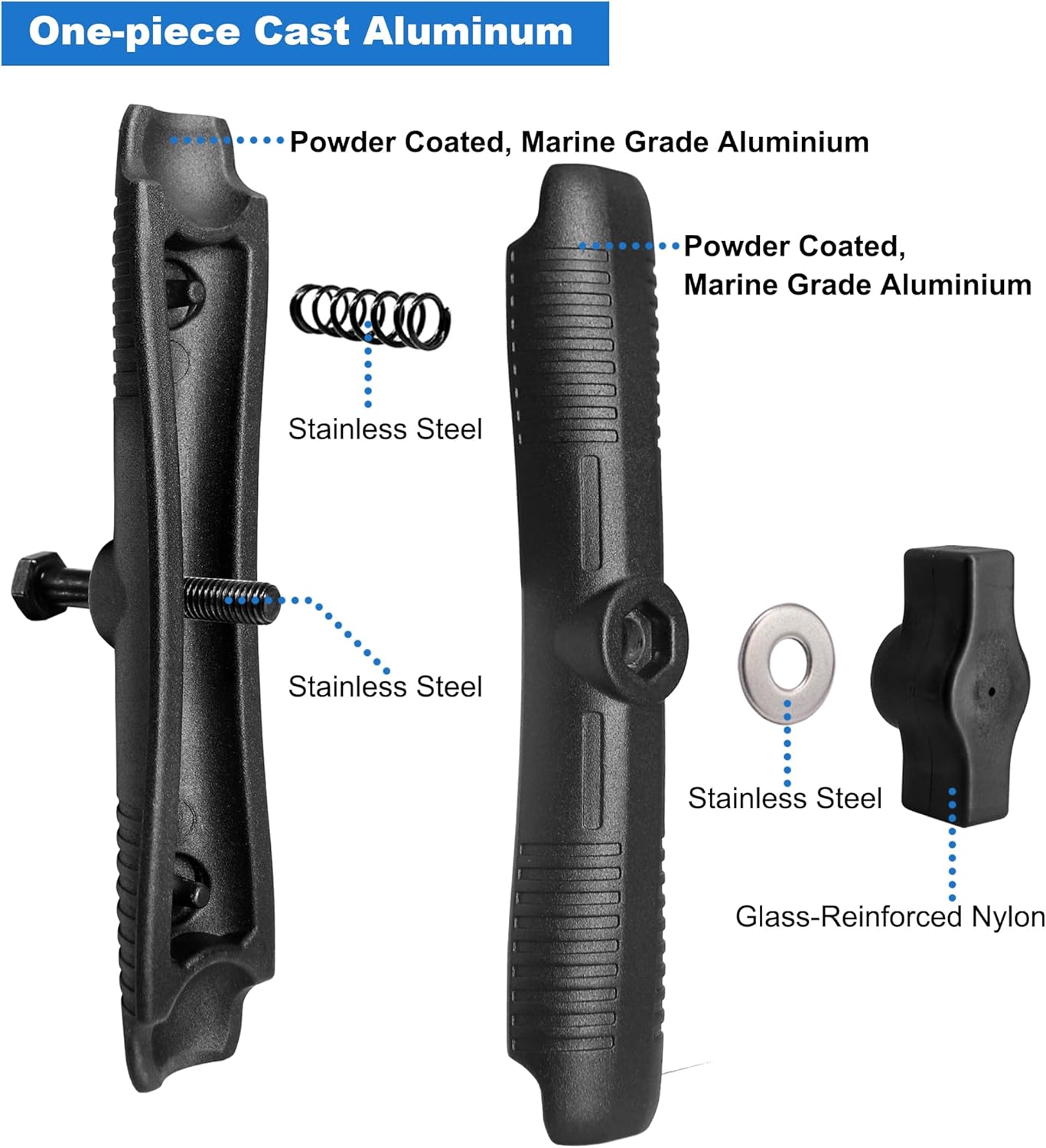 Aluminum Long(6.7"/17cm) Double Socket Arm for 1 Inches/B Size / 25mm Ball Accessories, Powerful Clamp, Compatible with RAM Mounts, iBolt and More