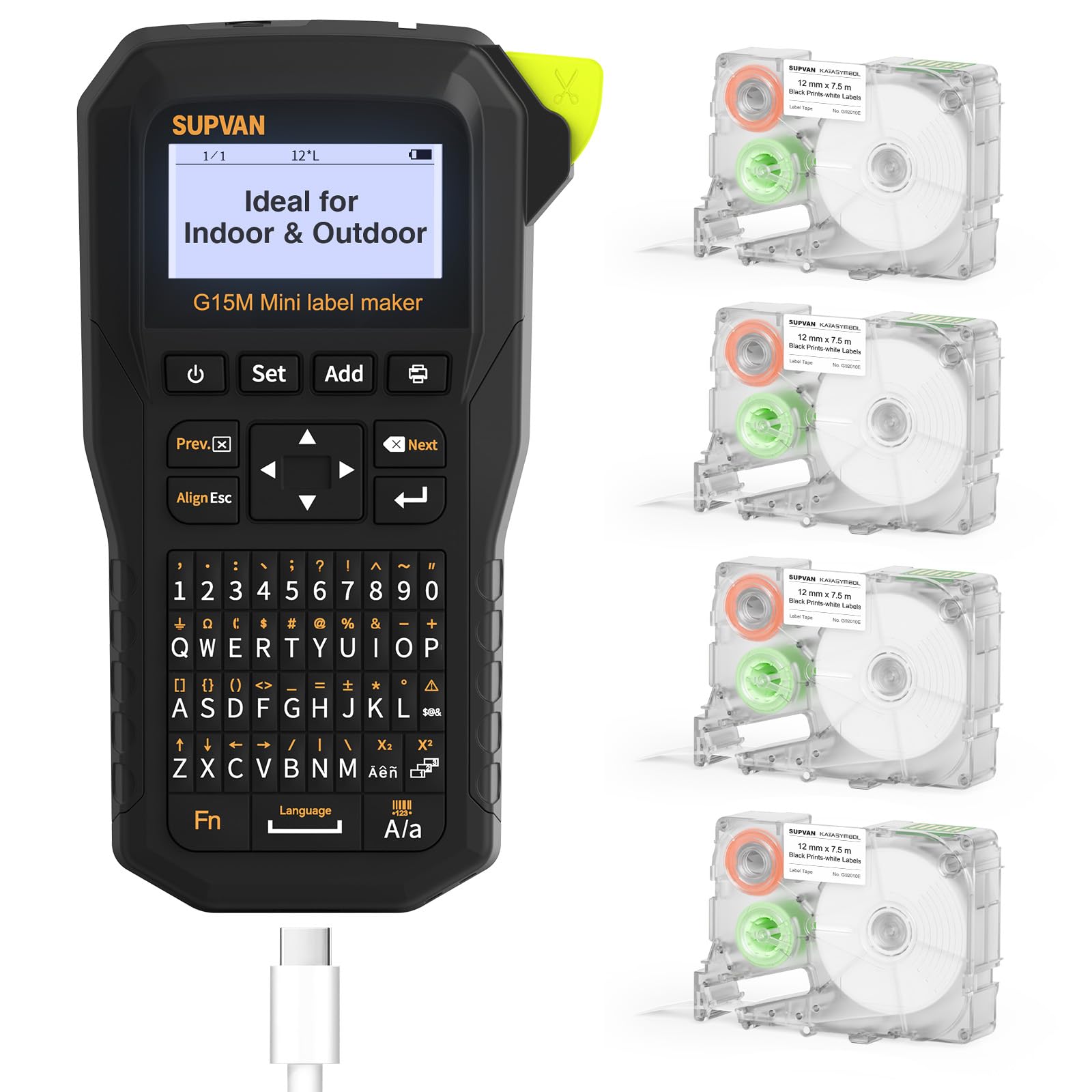 mini stampante etichette portatile con batteria rechargeable 4 rolli
