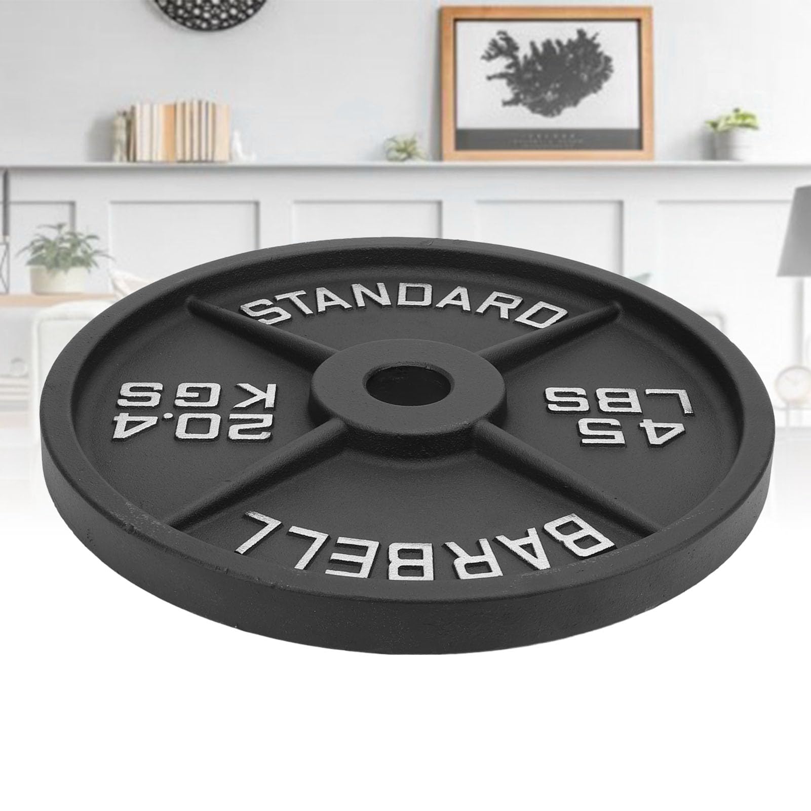 45lb Sztanga Talerz, Stop Stali Żeliwny Talerz Obciążeniowy do | 4 żebra dla Lepszego Chwytu, Trwałe do Podnoszenia Ciężarów, Domowej Siłowni lub fitnessu.