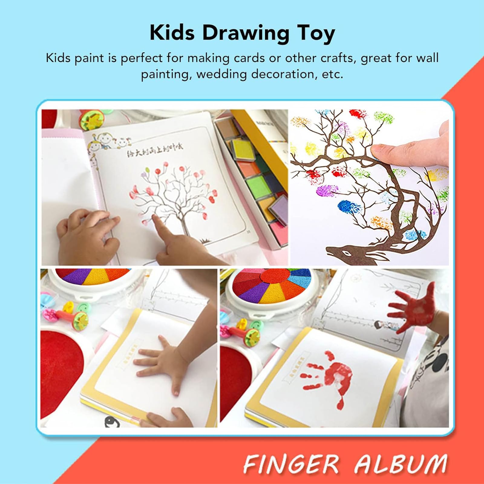 Almohadillas De Tinta Marrón Para Huellas Dactilares - 8 Colores, No Tóxicas, Ideales Para Manualidades, Papel, Tela Y Proyectos Infantiles