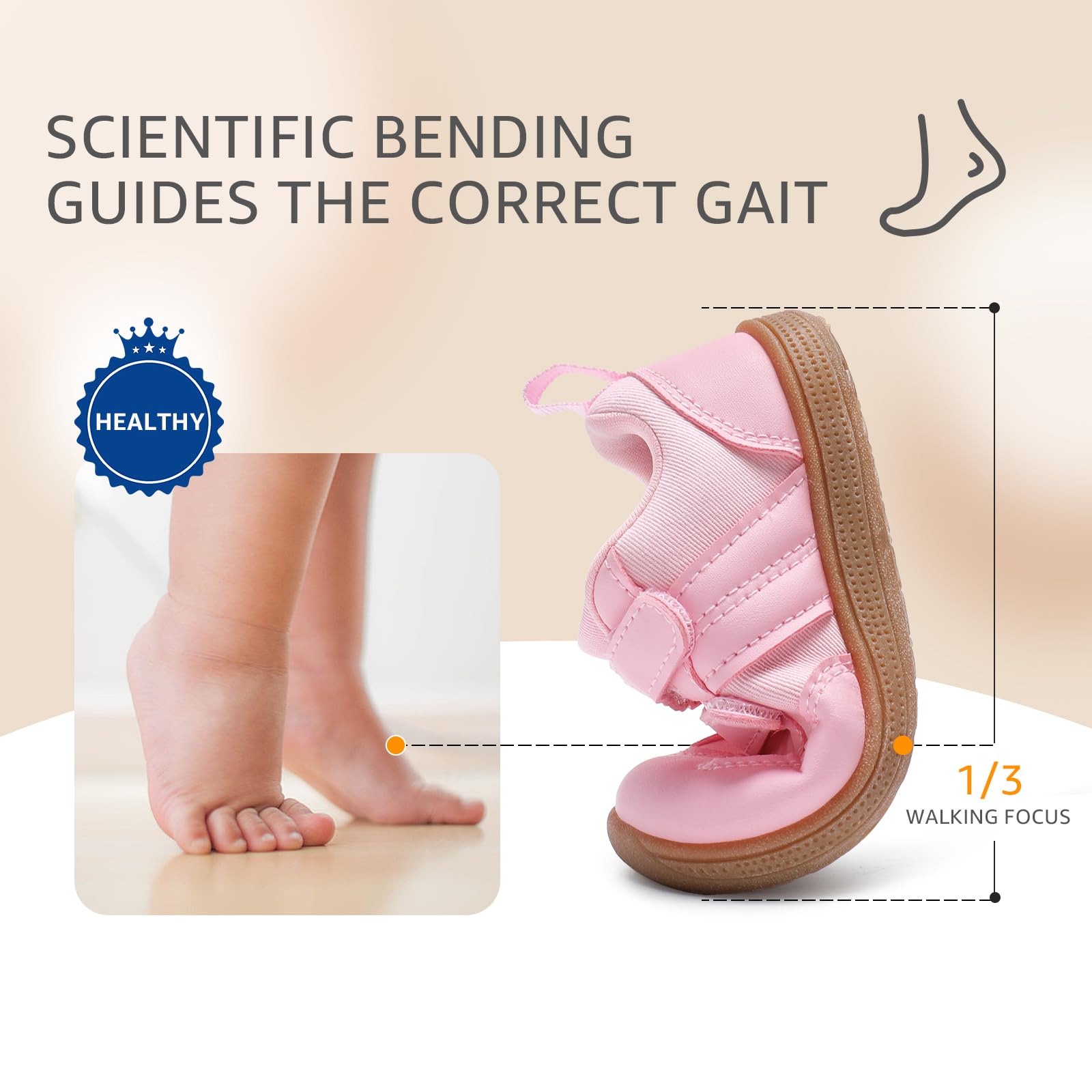 STQ KIDS Barefoot Niños Zapatillas Deportivas Niña Moda Clásicas Calzado Respetuoso Bebe Primeros Pasos Non-Slip Descalzo con Caída Cero al Aire Libre para Mejor Regalo