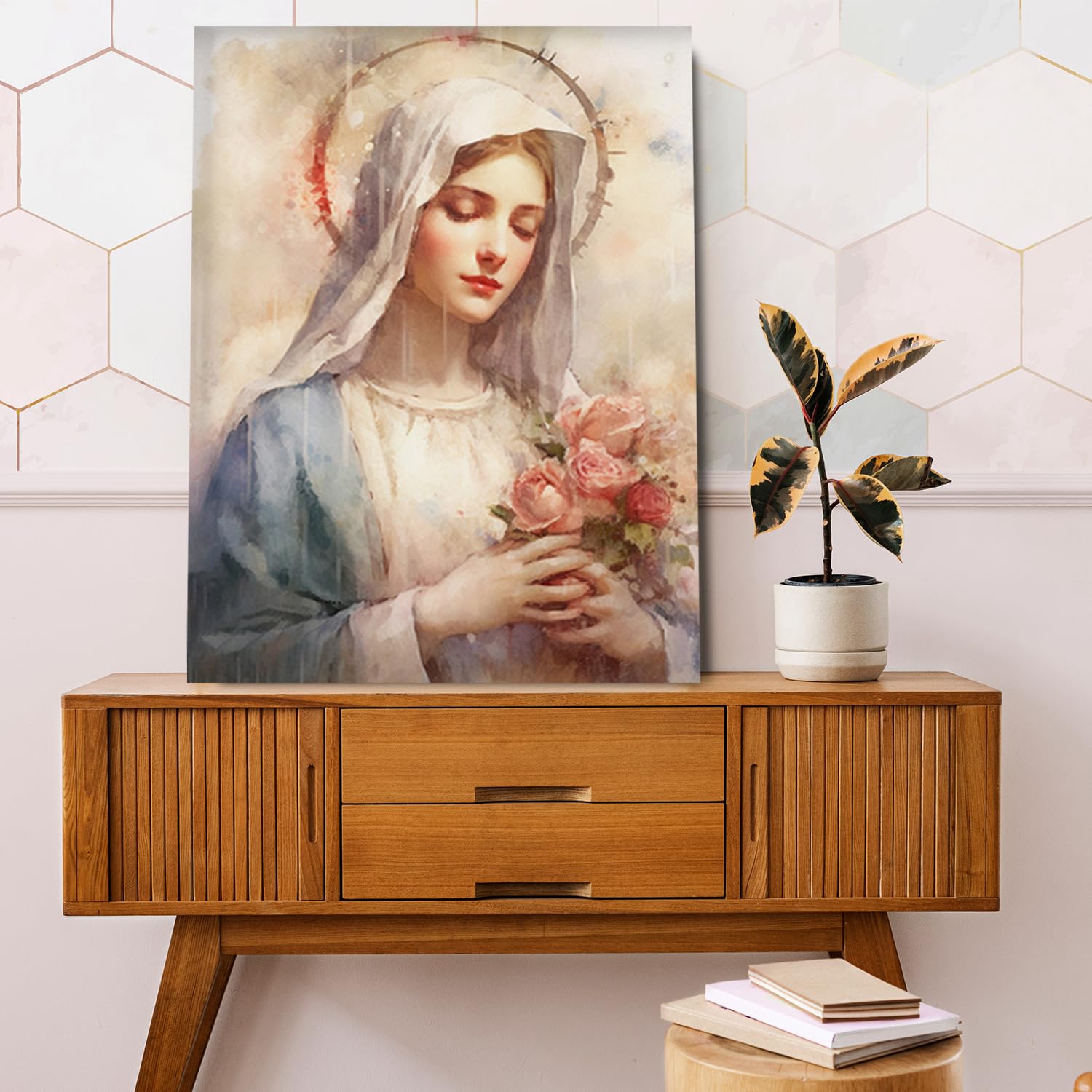 Amazon.com: Fchen art Marian Poster Mary Mother of God , Holy
