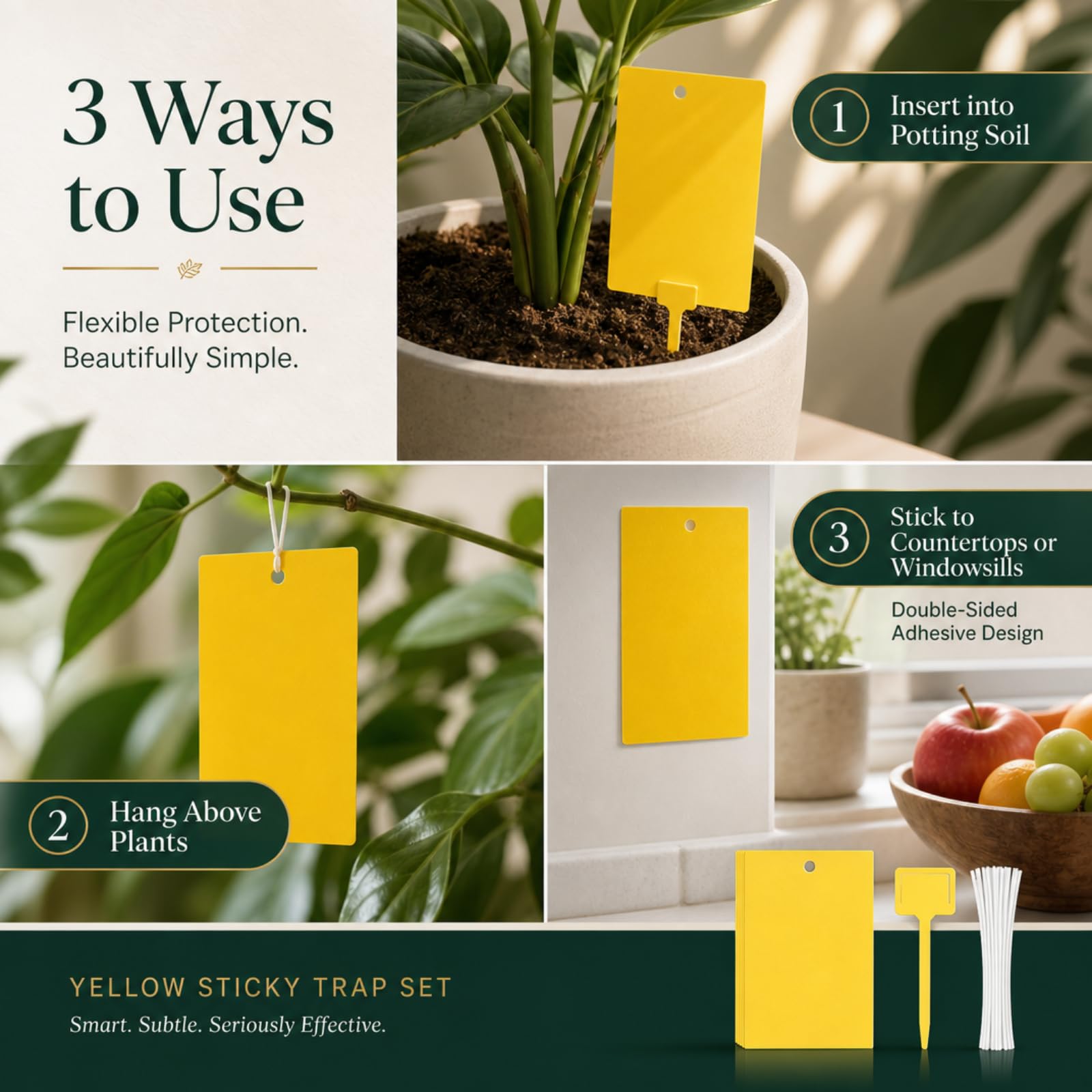 Qualirey 250 trampas adhesivas amarillas para mosquitos, trampas de mosquitos de doble cara de 6 x 8 pulgadas para plantas de interior y exterior, tarjetas adhesivas para moscas de la fruta, moscas