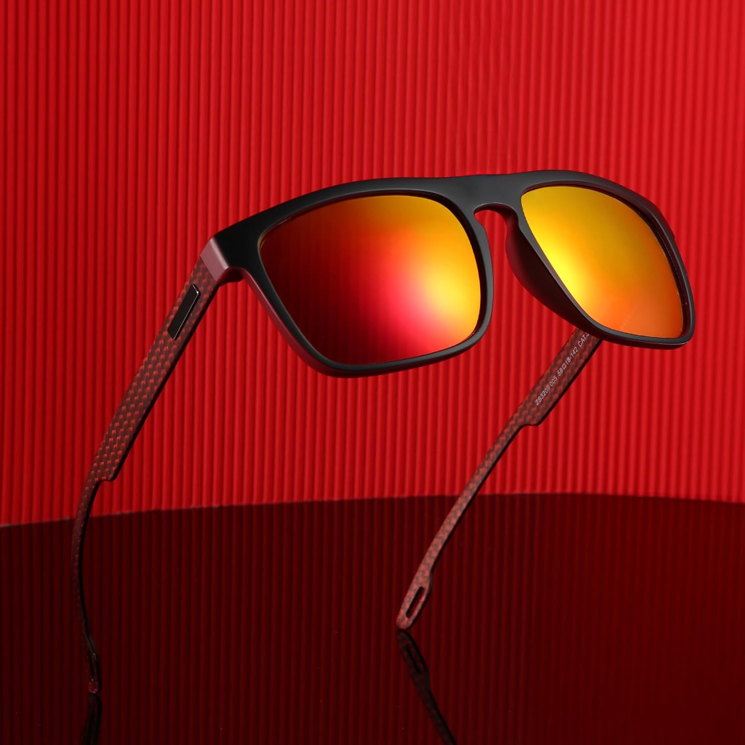 ZENOTTIC Polarized Sunglasses Men Square: Unbreakable TR90 Frame Carbon Fiber Temple UV400 Protection Sun Glasses for Driving - Image 6