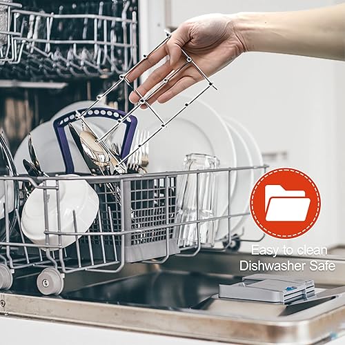 Miniatura 5 de Air Fryer Accessories for Dual Basket, Stainless Steel Nonstick Dehydrator Rack, with Heat-resistant Silicone Mat, Air Fryer Accessories Compatible