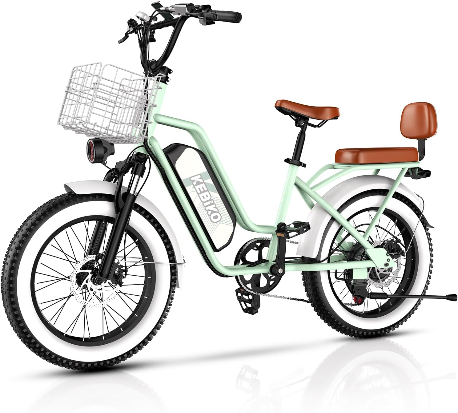Electric Bike for Adults, 20"x 4" Fat Tire 35MPH Cargo Ebike with Seat, 1450W Peak 2 Seater Commute Bike with 48V 20AH Removable 960WH Battery, 80 Miles Max Range 7-Speed Step-Thru Electric Bicycle