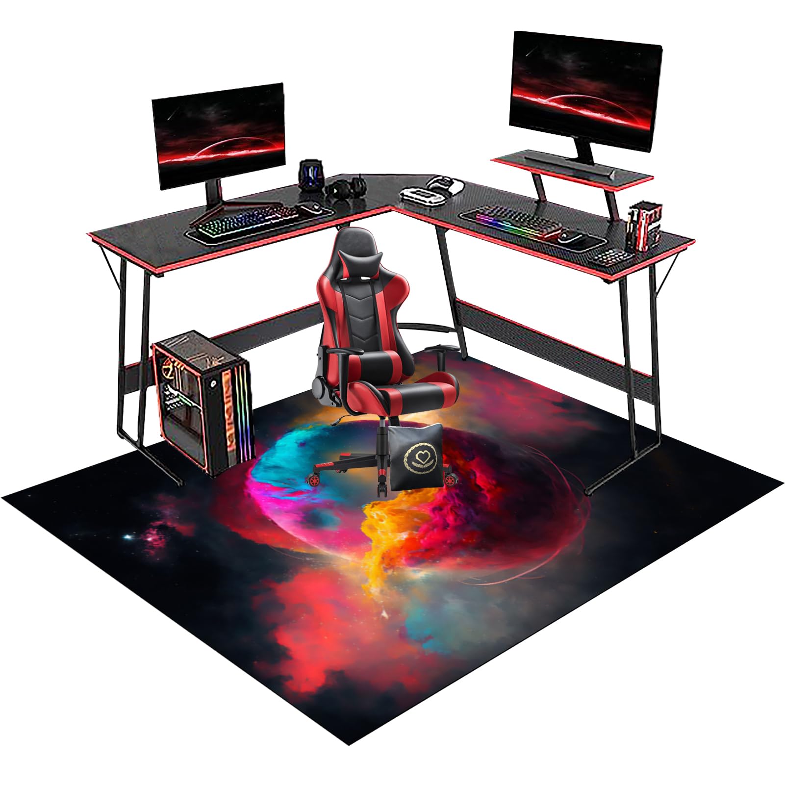 Office Chair Mat, Non-Slip Floor Protector for Rolling Chair, Multi-Purpose Hard Floor Protector for Home and Office Anti-scratch 70 x 100 cm, Gaming Chair Mat, Desk Chair Mat for Carpeted Floors