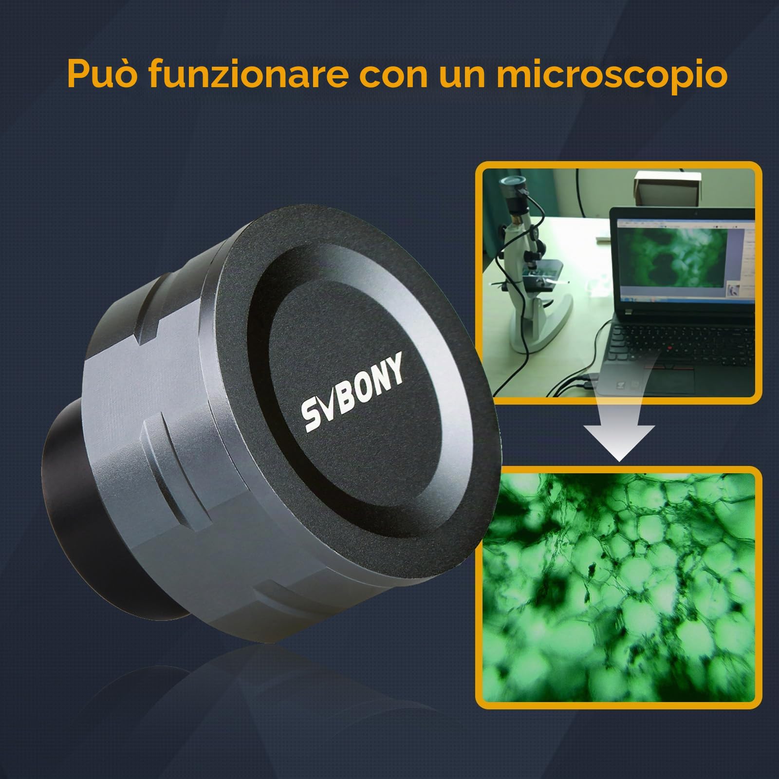 Svbony SV105 Telescopio Fotocamera USB 2.0 Oculare Elettronico Fotocamera 1.25 "2MP Oculare Digitale Fotocamera USB per Principianti