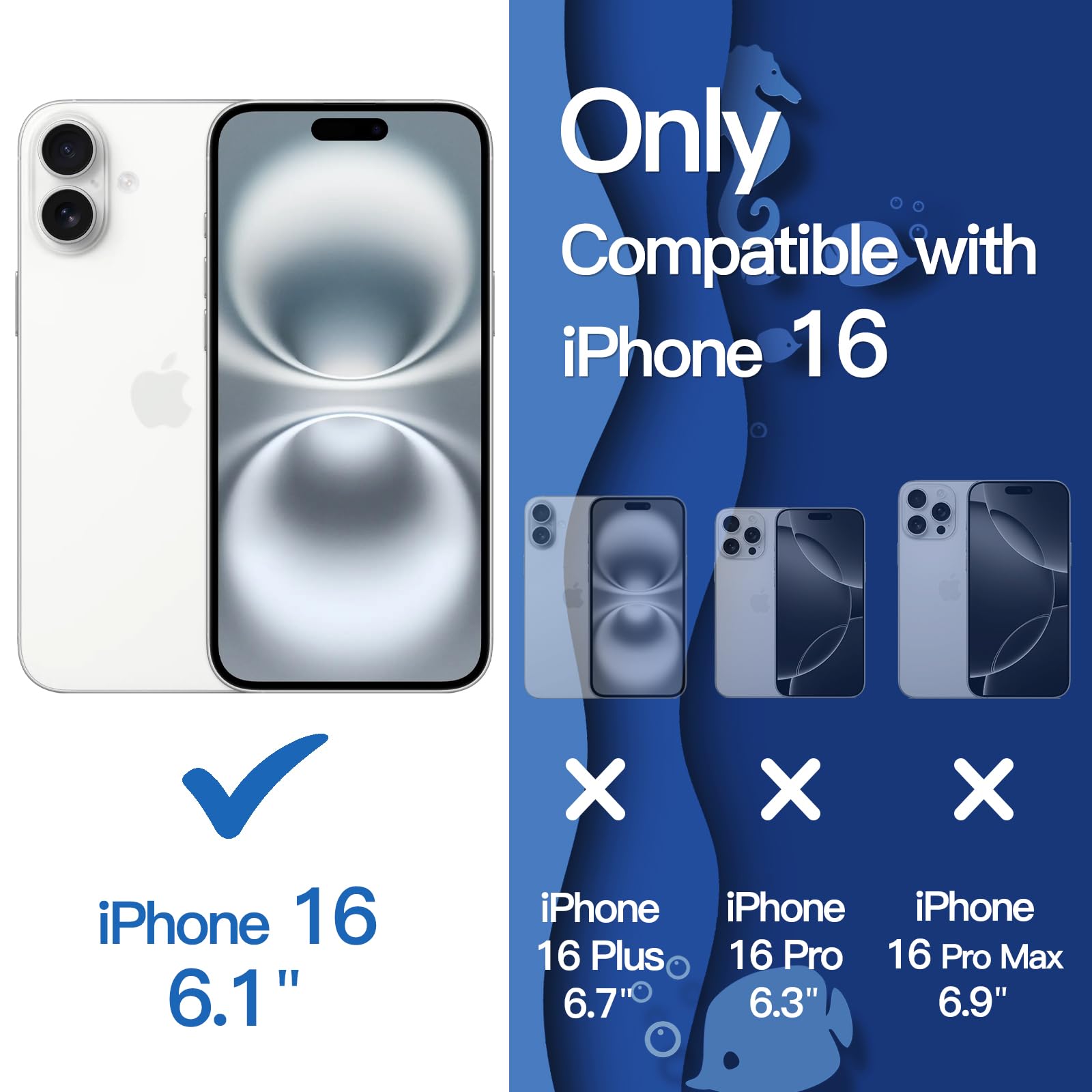 JETech Cover Ondulata per iPhone 16 Plus 6,7 Pollici Carina Telaio