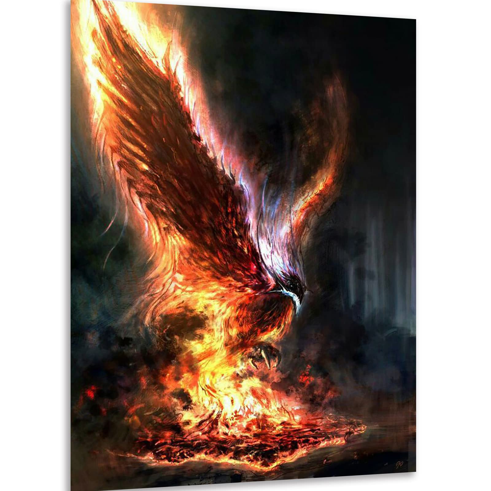 Instarry 5D Diamond Painting Full Groß Flamme und Phönix Wall Decor 90x60 cm