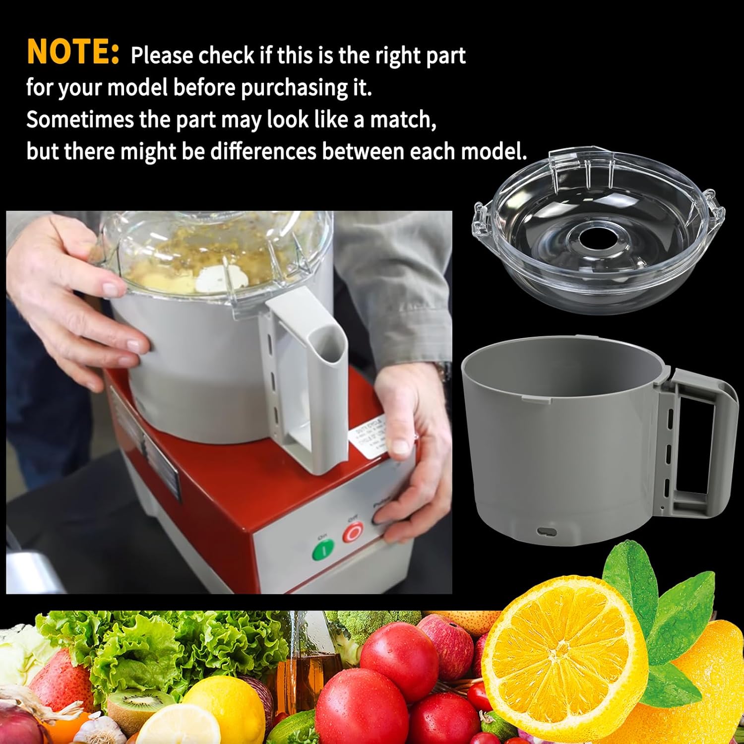 106458S Cutter Bowl Lid and 112204S Cutter Bowl Compatible with robot coupe R2 3L Gb