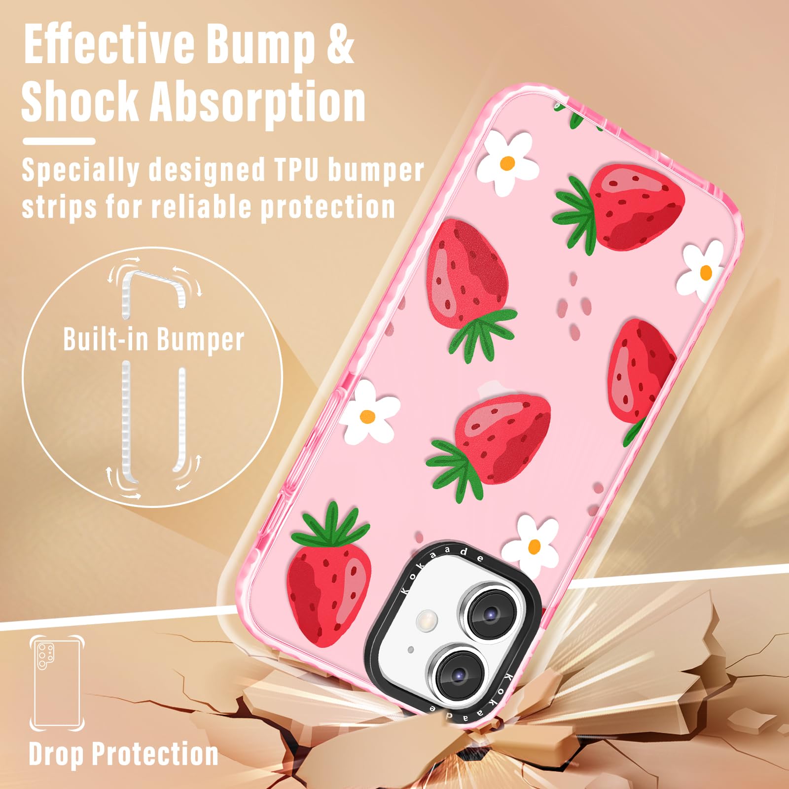 Kokaade For IPhone 12 Mini Case For Women Girls - Cute Kawaii Blue Flower Design Fashion Phone Cover Girly TPU Funda For IPhone 12Mini