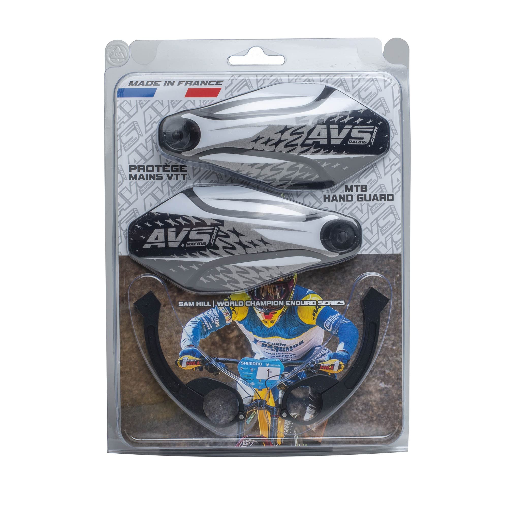 Protège-main AVS Pour Moto - Unisexe Adulte, Rouge/noir, Coque Plastique Et Support Aluminium