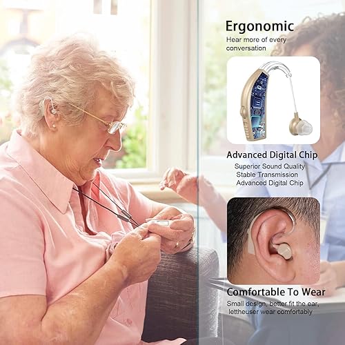Miniatura 5 de Audífonos Amplificadores auditivos para personas mayores recargables con cancelación de ruido Amplificador de pérdida de audífono para personas