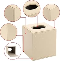 Vista 4 de Sumnacon Funda de Caja de Paños Cuadrada Elegante Caja de Paños con Base Magnética de PU, Funda de Paños de Cuero en Cubo para Sala de Estar, Baño