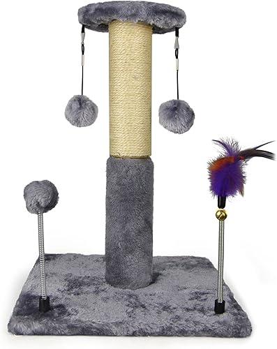 ROYPET Poste rascador de sisal con dos bolas colgantes de repuesto para juegos de gatos y ejercicio