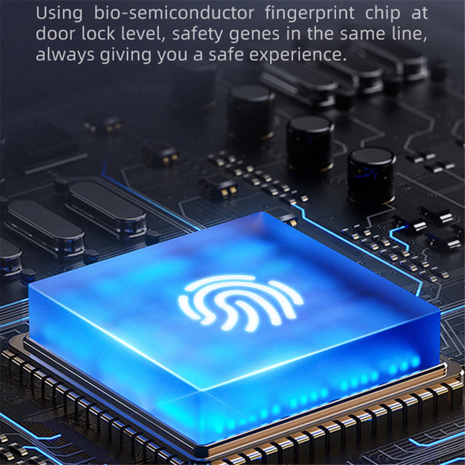 Candado inteligente con huella dactilar, USB, resistente al agua, candado electrónico con huella dactilar, funda de equipaje antirrobo para el hogar, seguridad recargable,Blue