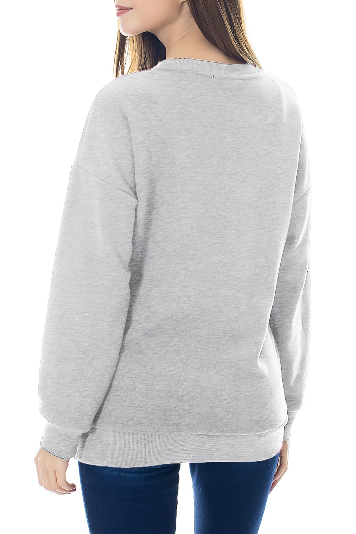 Smallshow Felpa per Allattamento in Lana Top per Allattamento con Maniche Lunghe Light Grey S