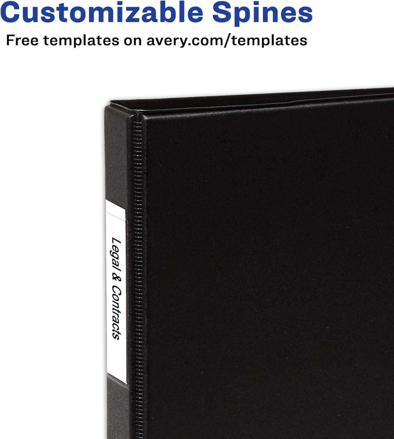 Avery Legal-Size Durable 3 Ring Binders, 1" Round Rings, Holds 8.5" x 14" Paper, Black, 2 Pack (17709)