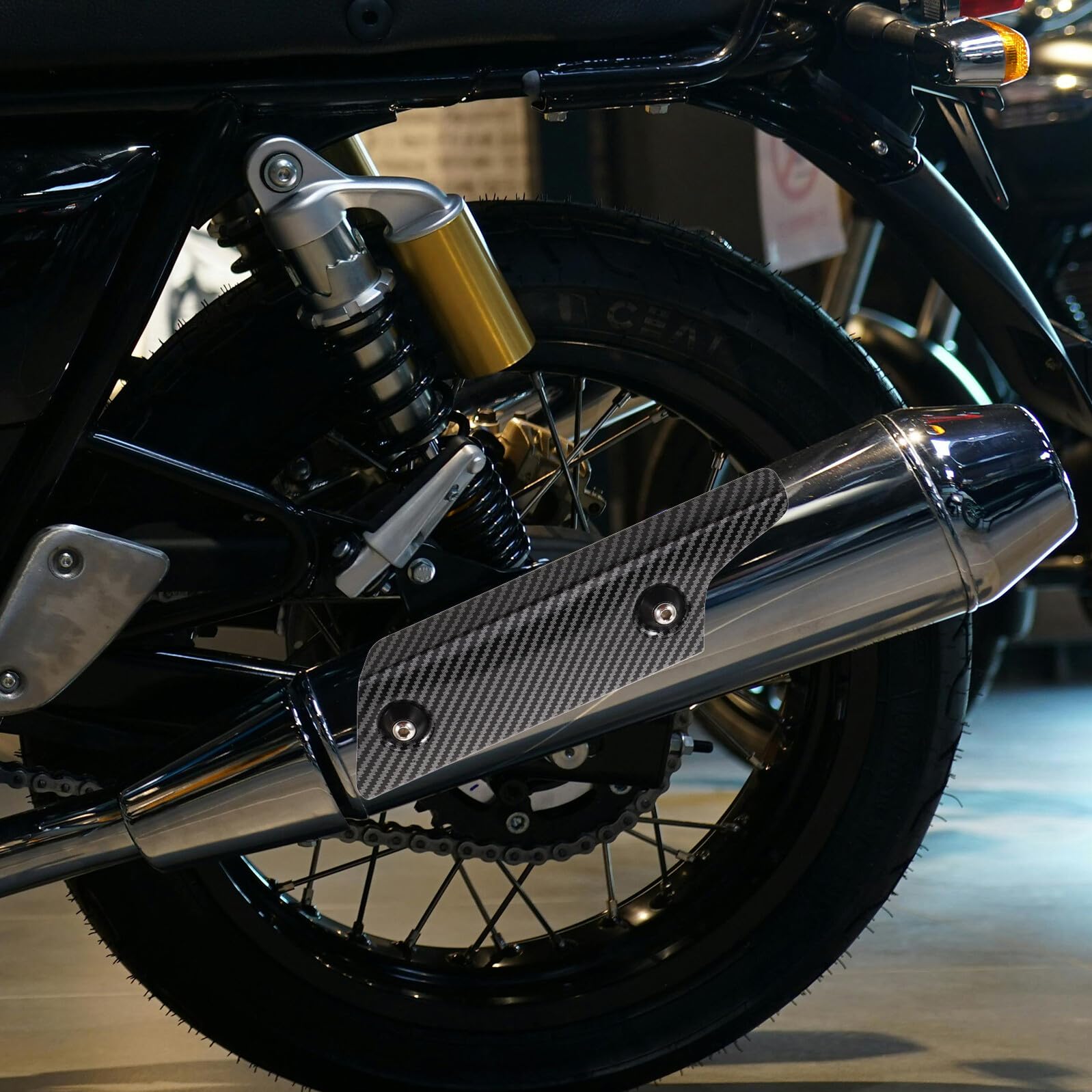 Protector Térmico para de Cubierta Resistente de Acero Inoxidable Aislamiento de Alta Temperatura Fácil Instalación Accesorio Seguro para Motos y Scooters