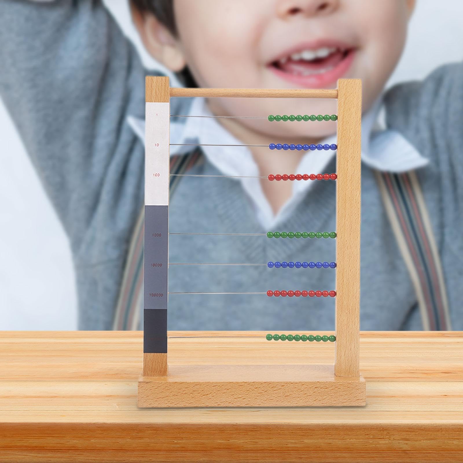 Boulier En Bois, Jouet D'apprentissage Des Mathématiques pour Enfants D'âge Préscolaire, Petit Cadre à Perles En Bois pour Le Développement Pr, 23,5 cm x 7 cm x 33,5 cm