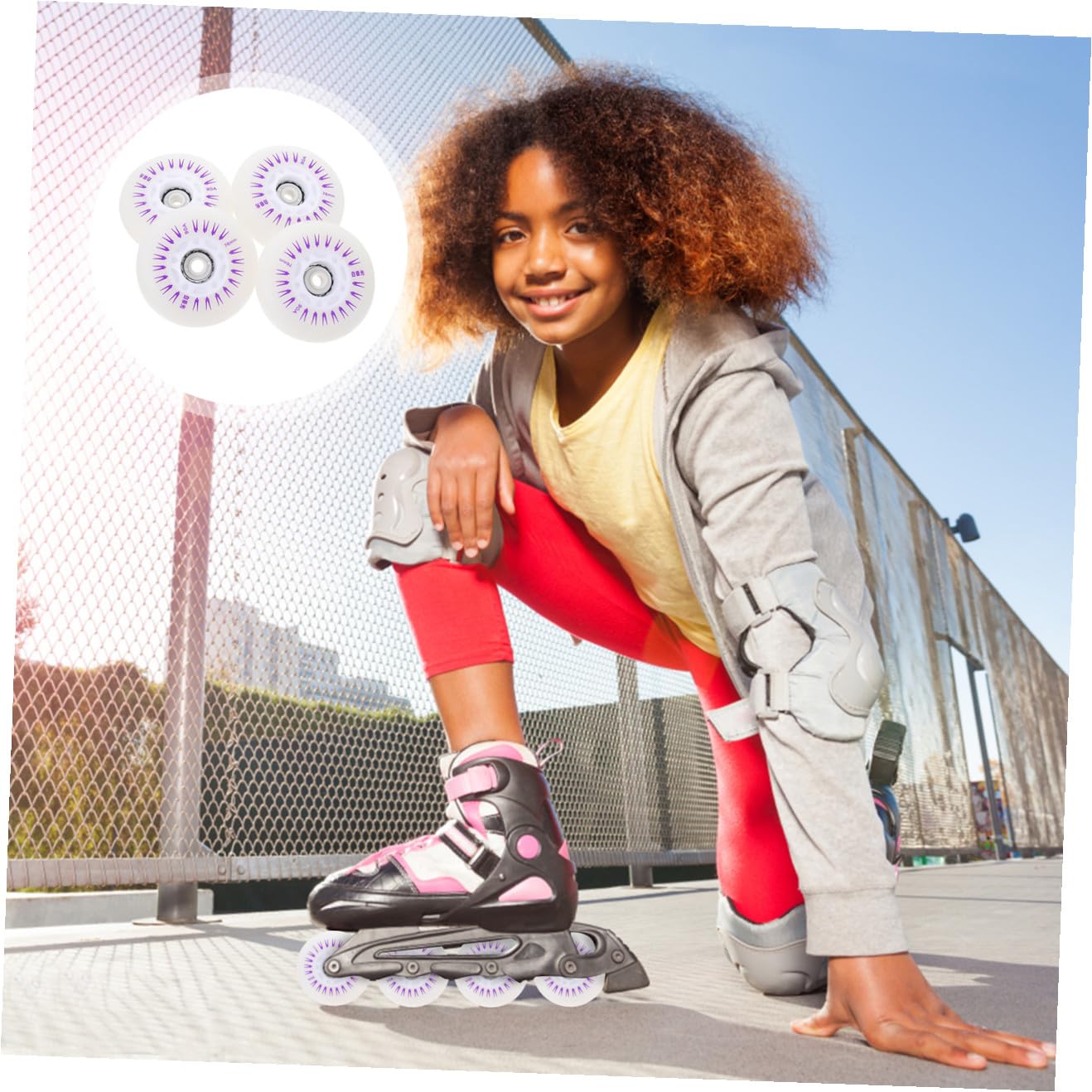 BESTonZON 4 Ruote PU Sostituzione per Skate e Roller Resistenti Urti Facile Installazione per Strade e Marciapiedi