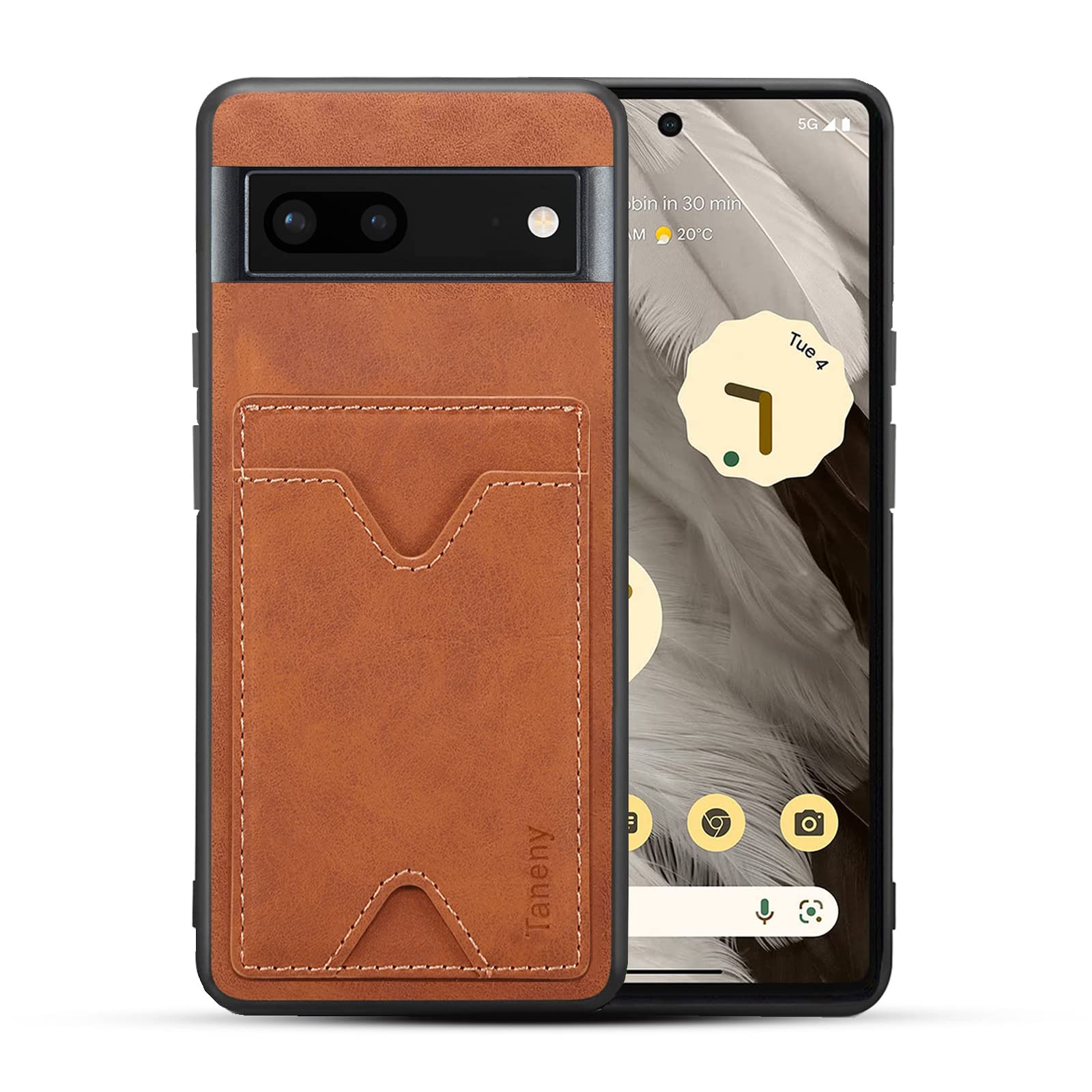 Taneny Designed for Google Pixel 7A Case,Drop Protection Slim PU Leather Wallet Case with Card Holder Kickstand Shockproof Protective Phone Cover for Google Pixel 7A (Brown)