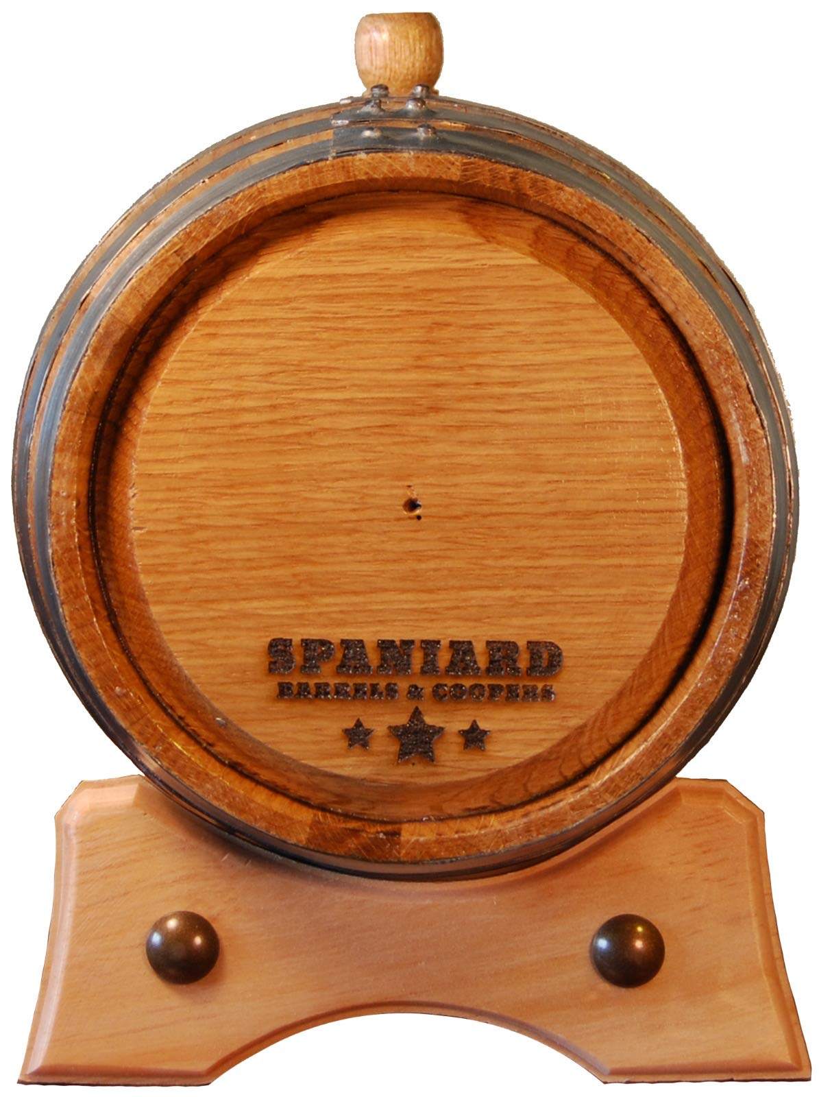 Spaniard Barrels & Coopers Barril Artesanal de Roble Americano (2 litros) + Grabado Personalizado. Kit de añejamiento.