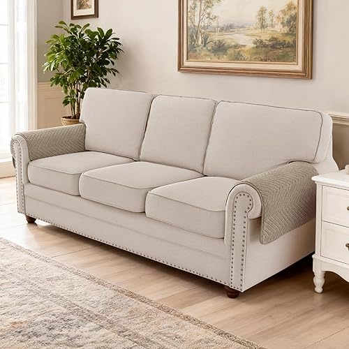 Miniatura 2 de Turquoize Juego de 2 fundas antideslizantes para reposabrazos de sofá mullidas, lavables, gruesas, suaves, fundas protectoras para brazos de silla