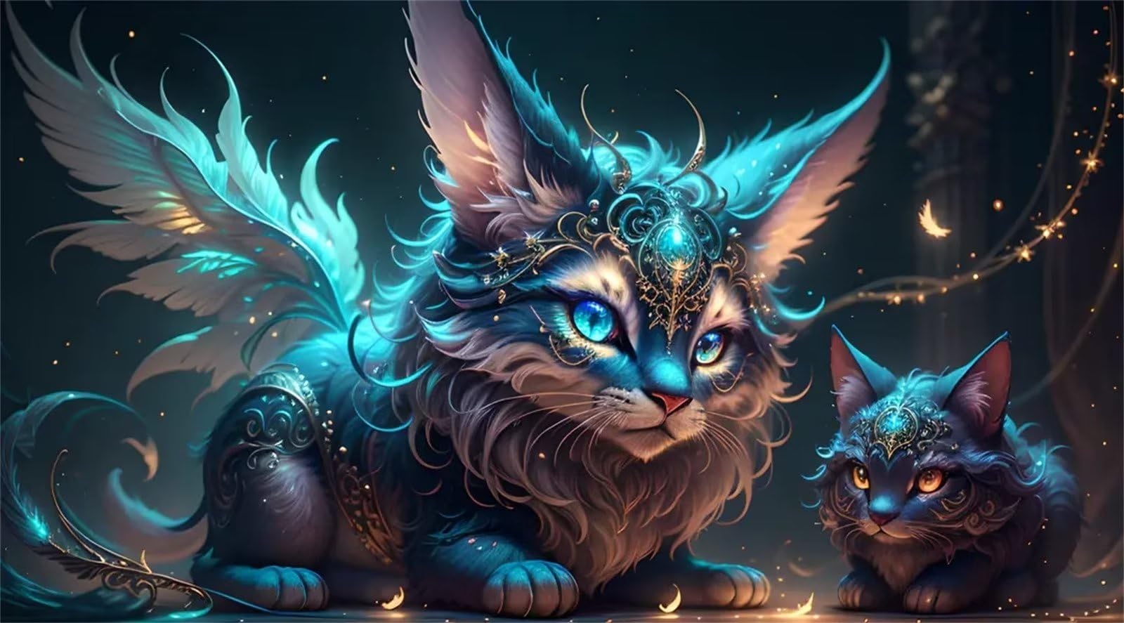 5D Diamond Painting Katze - 30x40cm DIY Diamantbild Set