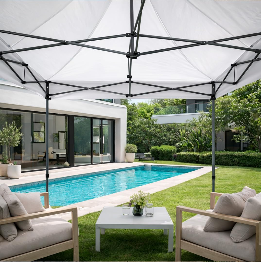 BRICOZONE Gazebo Professionale 3x3 Metri Pieghevole Impermeabile Struttura In Acciaio Rinforzata Telo Oxford 1200D PVC Protezione UV Sacche Zavorra Picchetti Corde E Borsa Custodia Giardino