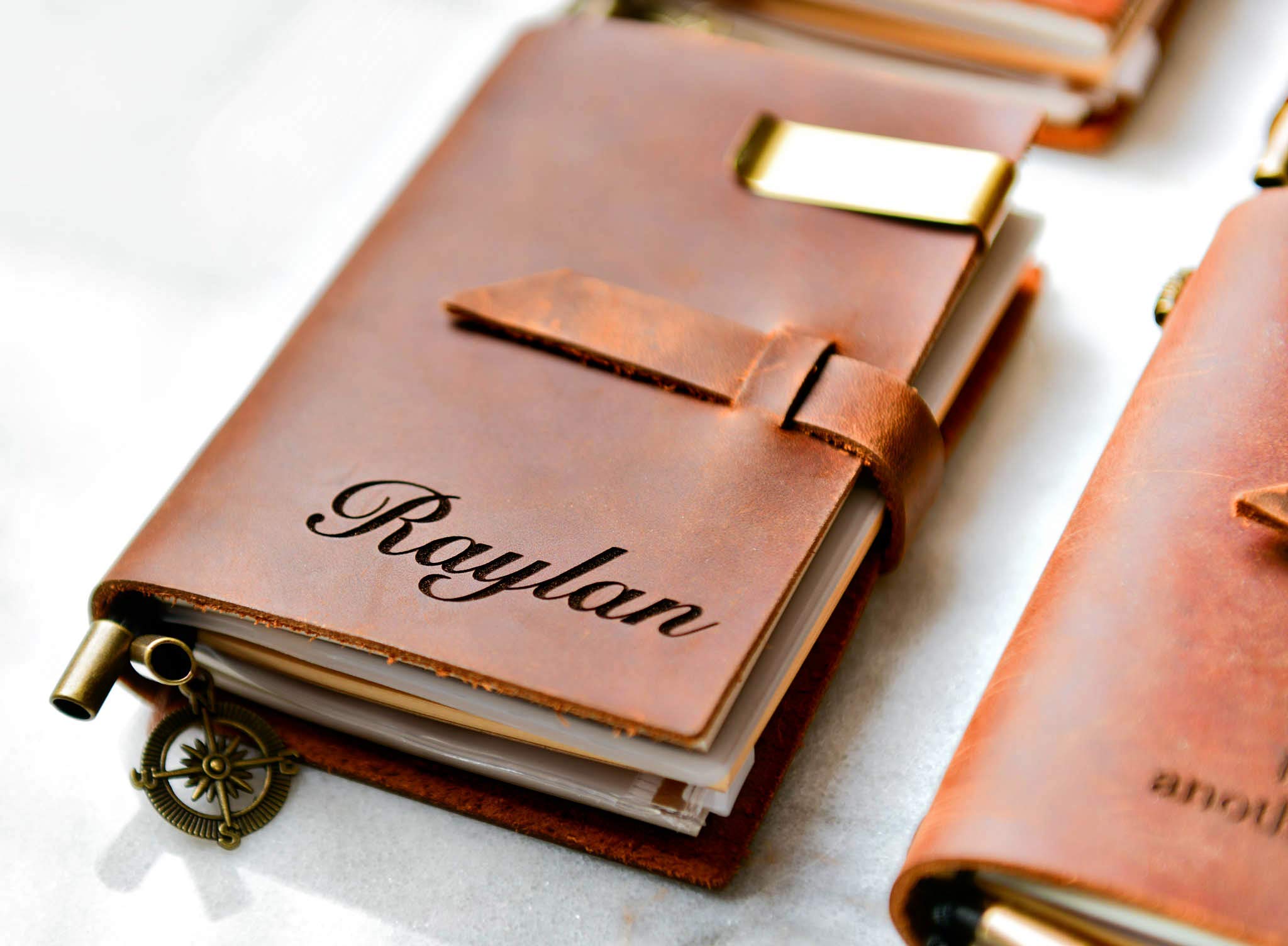 Personalized Distressed Leather Journal by Left Coast Original