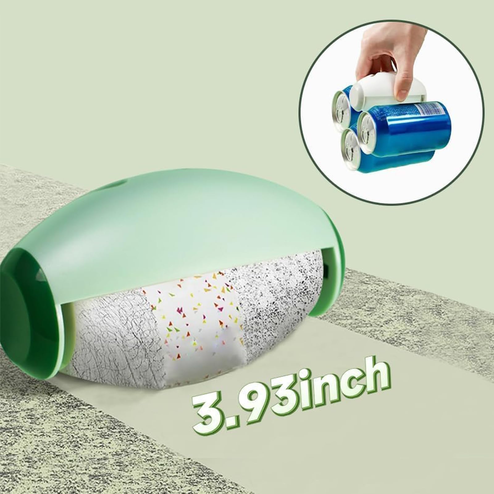 Rodillo de pelo de animal, rodillo reutilizable para pelusas de animales, pelusas para quitar la ropa, cama, alfombra (blanco + verde)