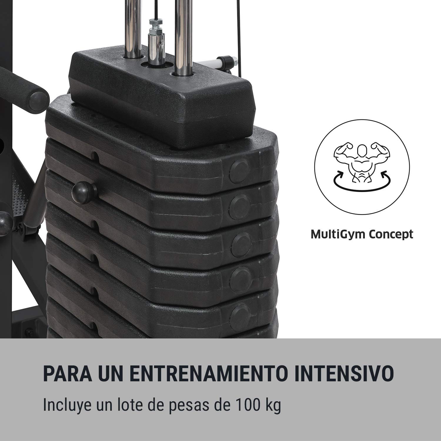 Klarfit Ultimate Gym - Máquina multifunción musculación, Multiestación musculacion, Máquina de musculación, Hombros, Espalda, Brazos, isquiotibiales y glúteos, Acolchada, 5000