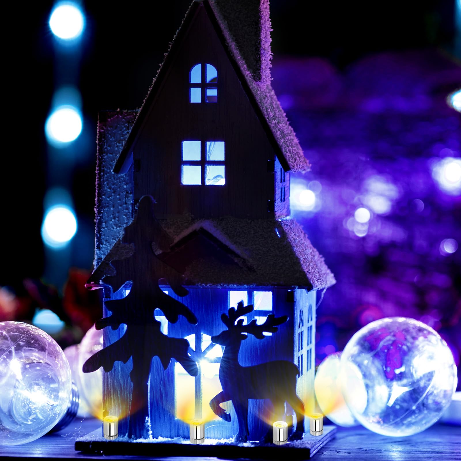 50 Sztuk Miniaturowych Lampek LED z 25 Bateriami, Zasilane Bateryjnie Miniaturowe Lampki Elektryczne do Lampionów Papierowych Akcesoriów do Domków dla Lalek (Ciepła Biel)