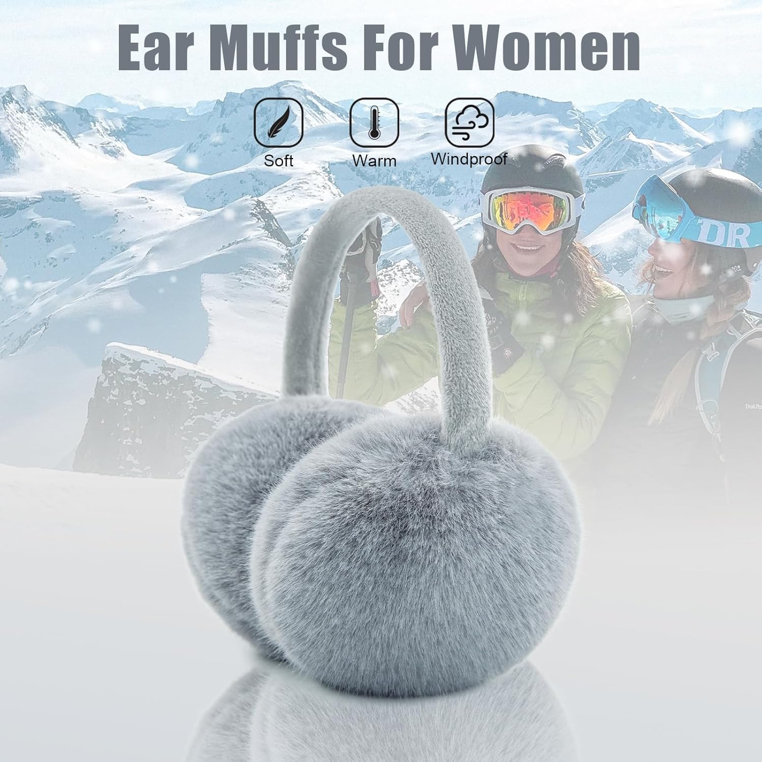 Ear Muffs for Women Faux Fur Winter Girls Earmuffs Fluffy Adjustable Ear Warmers Cute Ear Covers - Image 4