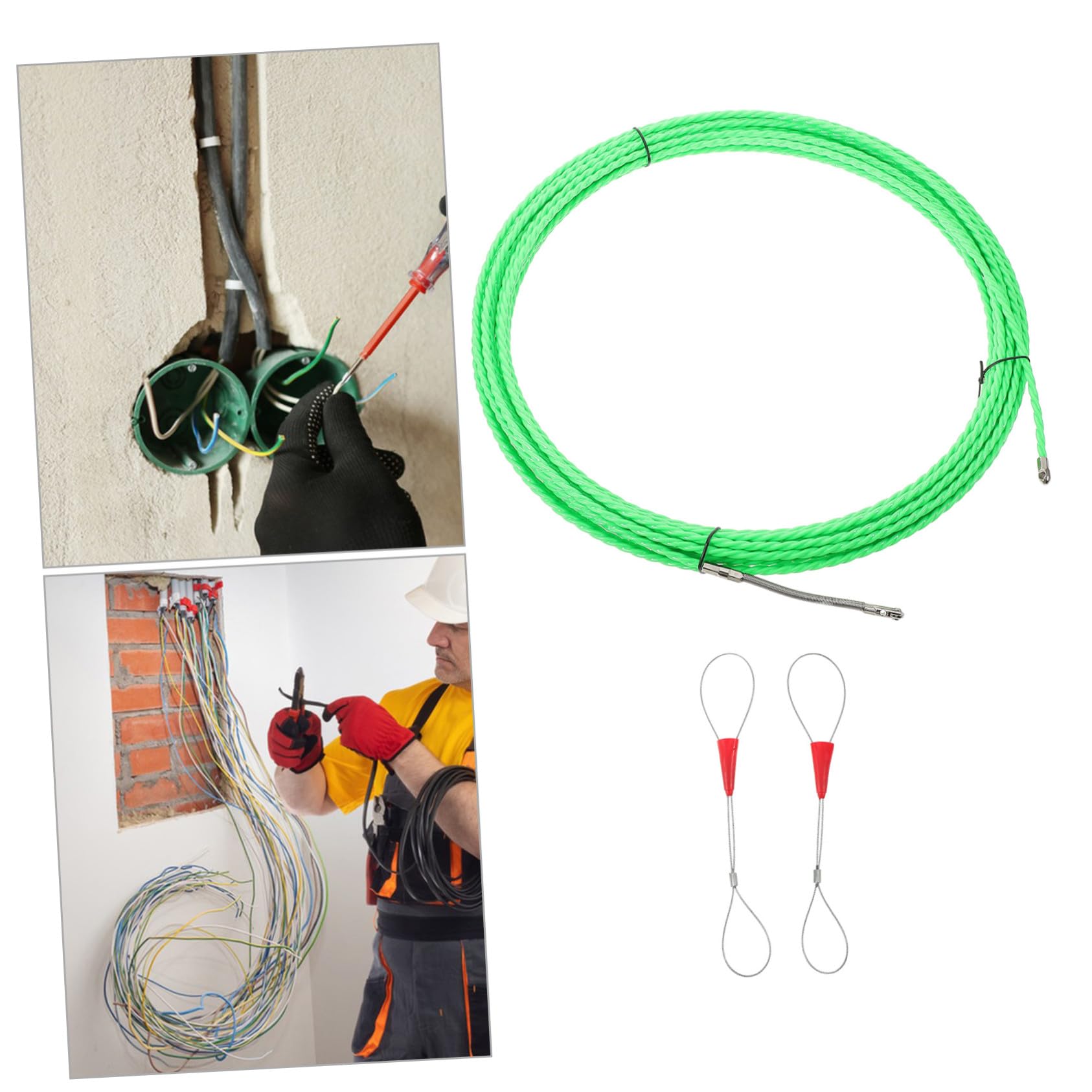 Elektrischer Kabelzieher mit Stahlseil und Federrad Langlebiger Elektrischer Kabel Drahtzieher für Elektroleitungen Vielseitig Einsetzbar für Elektroinstallationen und Heimwerker