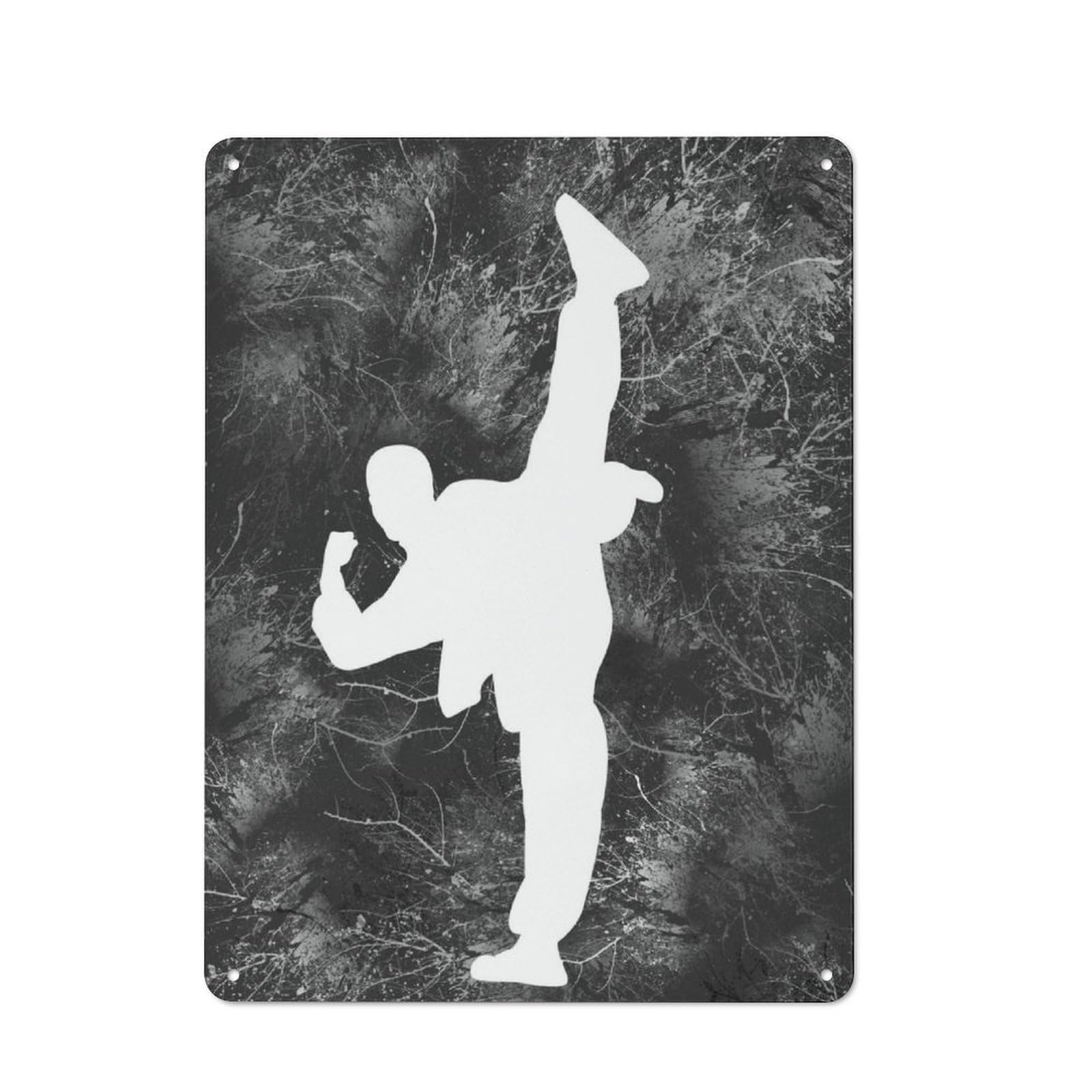 Everyday Karate Silhouette Metal Gift Sign 40x30cm, Room Wall Plaque for Home, Shop, Pub Or Studio Wall