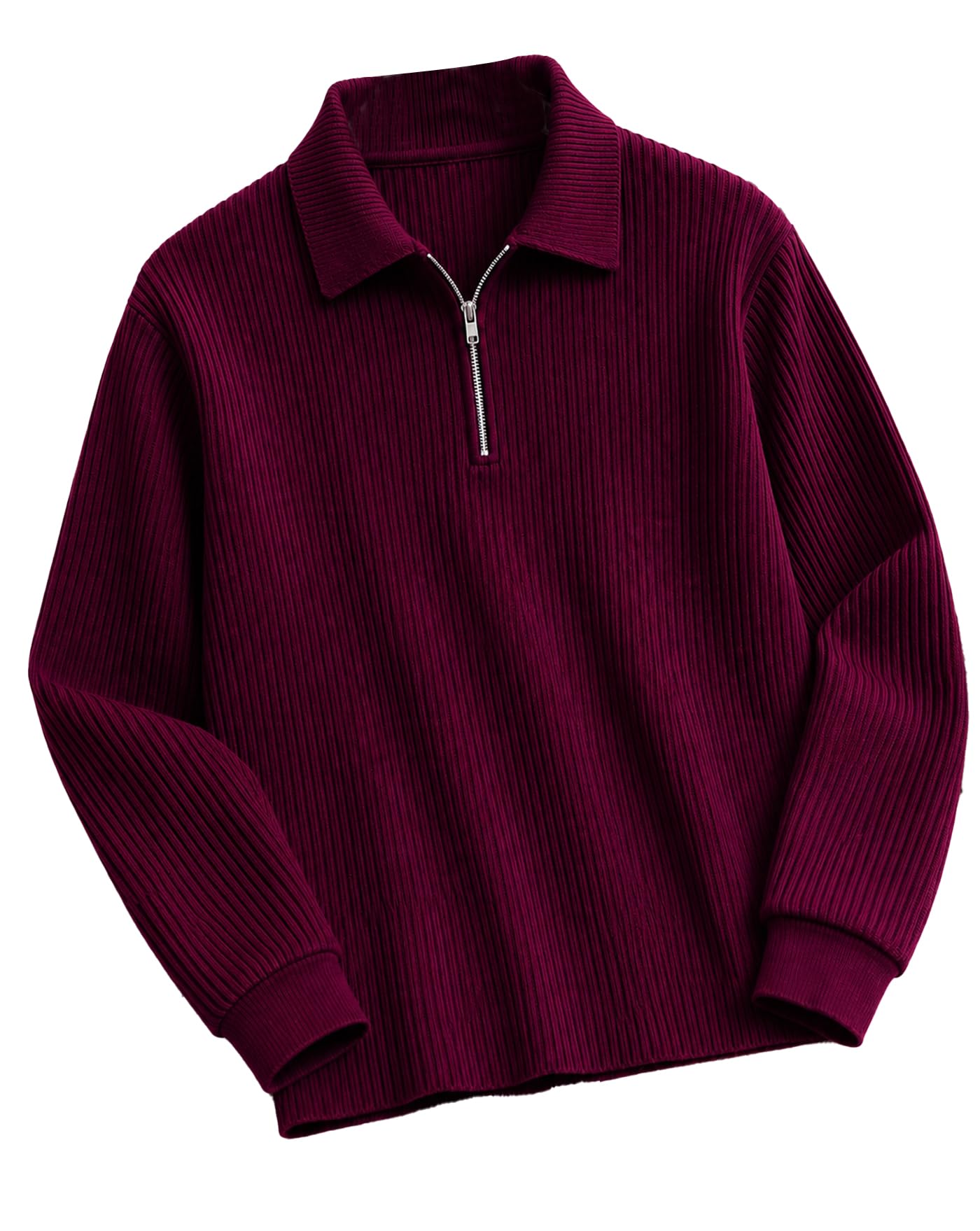 AUSK Men's Red Cotton Blend Polo T-Shirt Maroon - Image 1