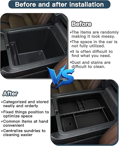 Vista 10 de Organizador de consola inferior compatible con Nissan Rogue (S/SL/SV/Platinum) 2021 2022 2023 2024 2025 2026 Nissan Rogue (S/SL/SV/Platinum) Bandeja