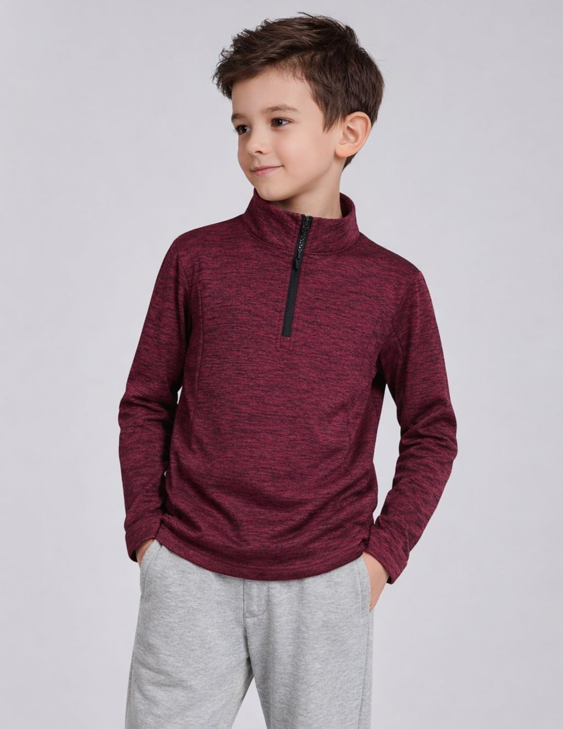 3 Pack Youth Boys Slim Fit Athletic Quarter Zip Pullover Shirts, Lightweight Long Sleeve Jackets Performance Tops - Image 2