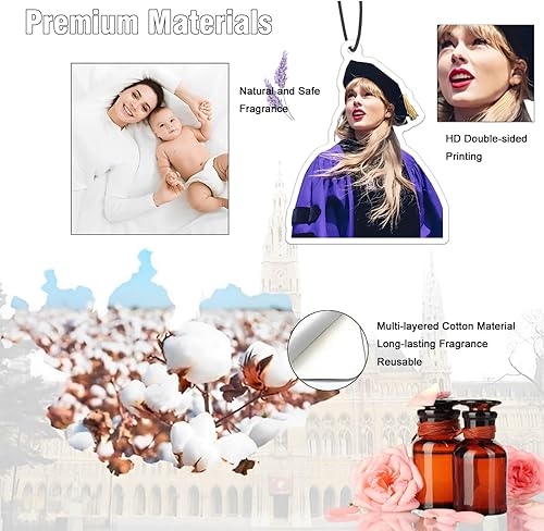 Miniatura 4 de Taylor Music Merch - Ambientadores para automóvil, 6 unidades, lindo espejo retrovisor para el hogar, decoración de habitación colgante para