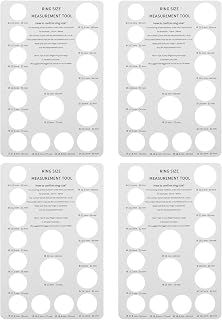 4pcs Ring Size Guide Cardboard Ring Size Template for Men Women | Accurate Sizing Tool, Reusable Finger Gauge for Jewelry Store and Online Shopping, White Set of Four Cards