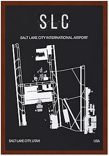 Airport Map Wall Art with Runway Details - Personalized Aviation Gift for Pilots, Travellers, and Aviation Enthiusiasts - Custom-Framed Print Room Decor for Men - USA-Made for Home & Office
