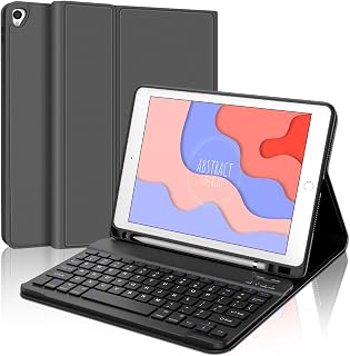 iPad 9th Generation Case with Keyboard, Smart Removable Bluetooth Keyboard- Protective Folio Stand Cover with Pencil Holder for iPad 10.2 inch 9th 2021/8th 2020/7th 2019/Air 3rd Gen/Pro 10.5 inch Gray