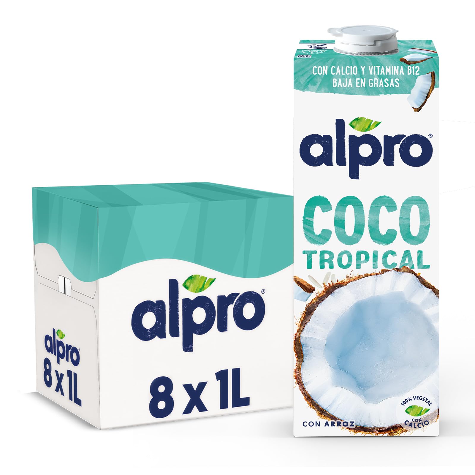 Alpro Bebida Vegetal de Coco Pack 8 x 1L
