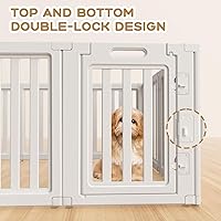 Vista 8 de Corral Transparente para Perros, Corralito para Mascotas con Puerta, Fácil de Limpiar e Instalar, Corrales para Cachorros tanto para Uso en Blanco